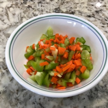 Carrot and capsicum chopped